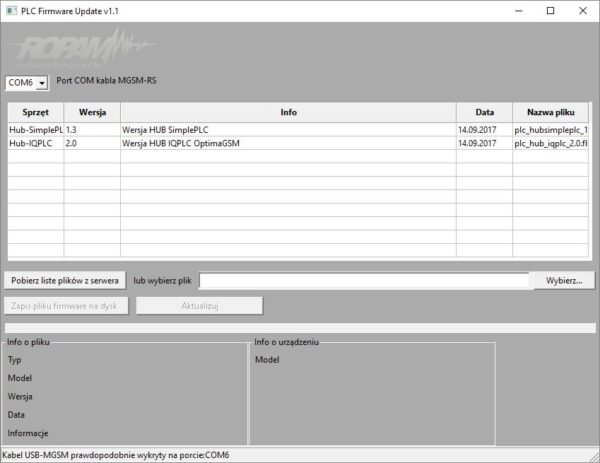 PLC Firmware Update - Ropam Elektronik